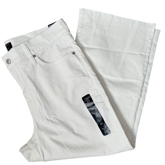 J. Crew Wide-Leg Crop Stretch Jean in All-Day Stretch Seashell White Size‎ 33 - Picture 7 of 10